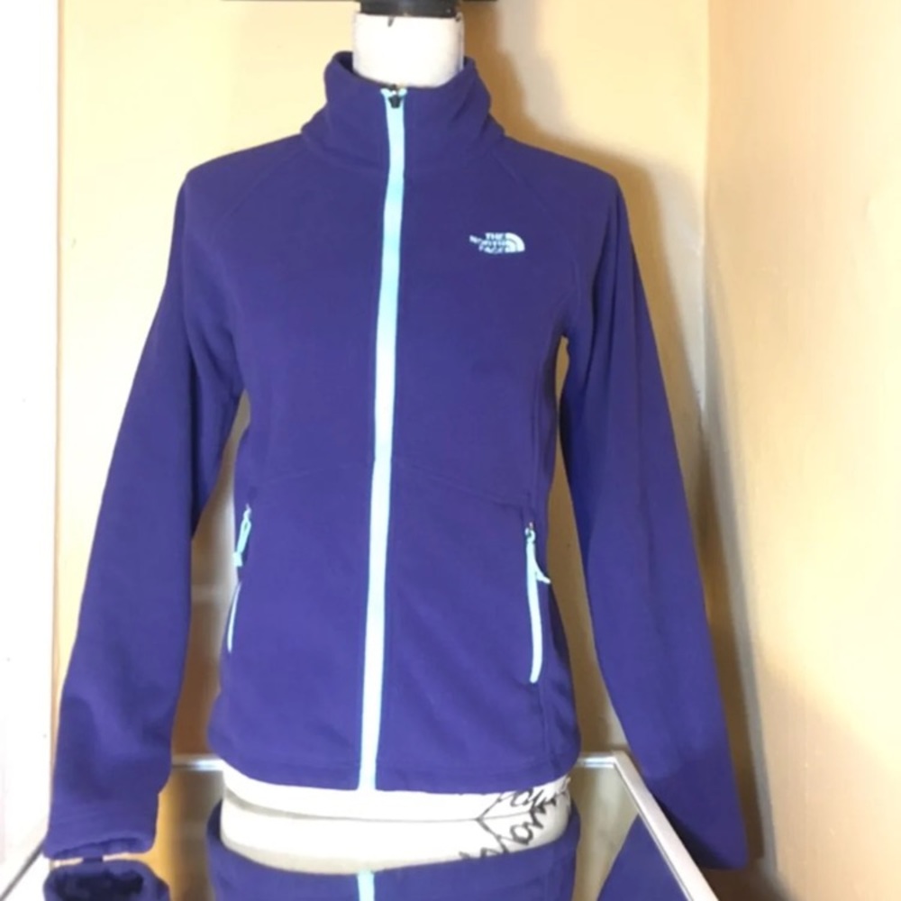 Purple and green The North Face Zip Up Fleece